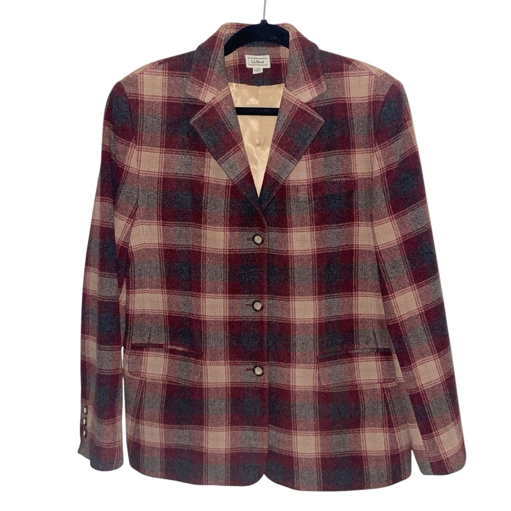 Vintage LL Bean Blazer Womens Size 14 Cashmere Wool Jacket Academia Old Money